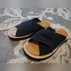 Everlane The ReKnit City Flatform Sandal in Black Size 8